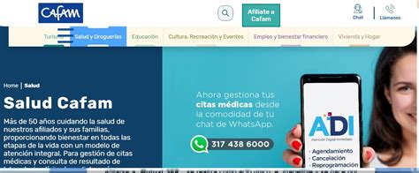 portal cafam citas|Citas Médicas 